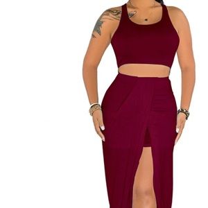 Women 2 piece dress outfit tank top and skirt